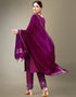 glamorous purple cotton blend trendy fashioner cotton blend readymade suit collection with purple cotton blend rt8909-184760 Back View